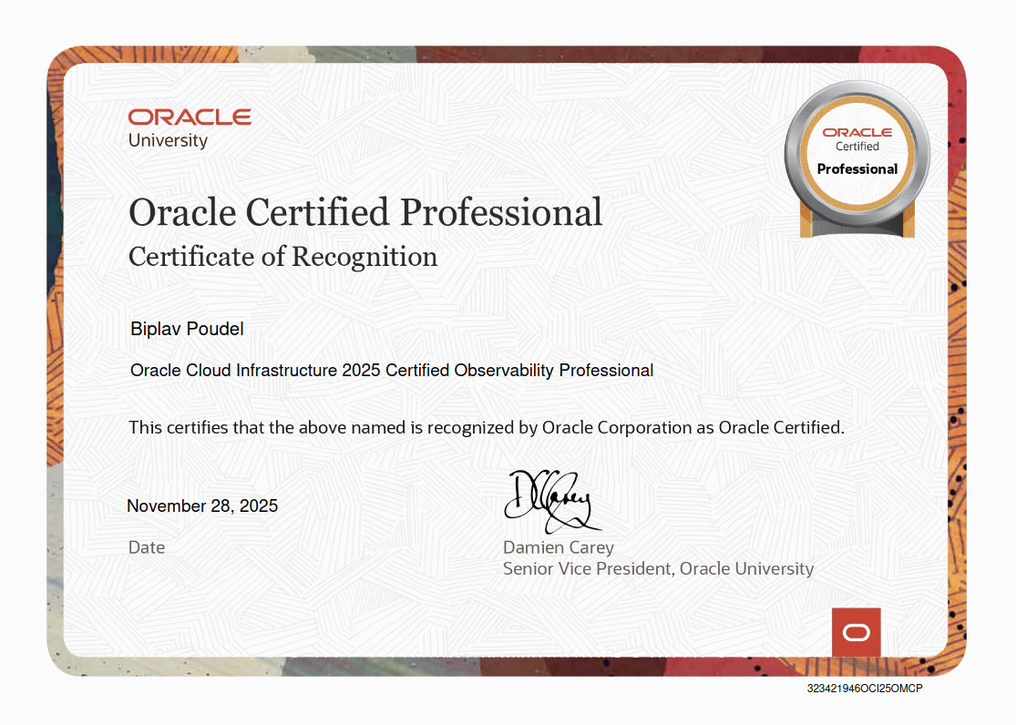 Oracle Cloud Infrastructure 2025 Certified Observability Professional